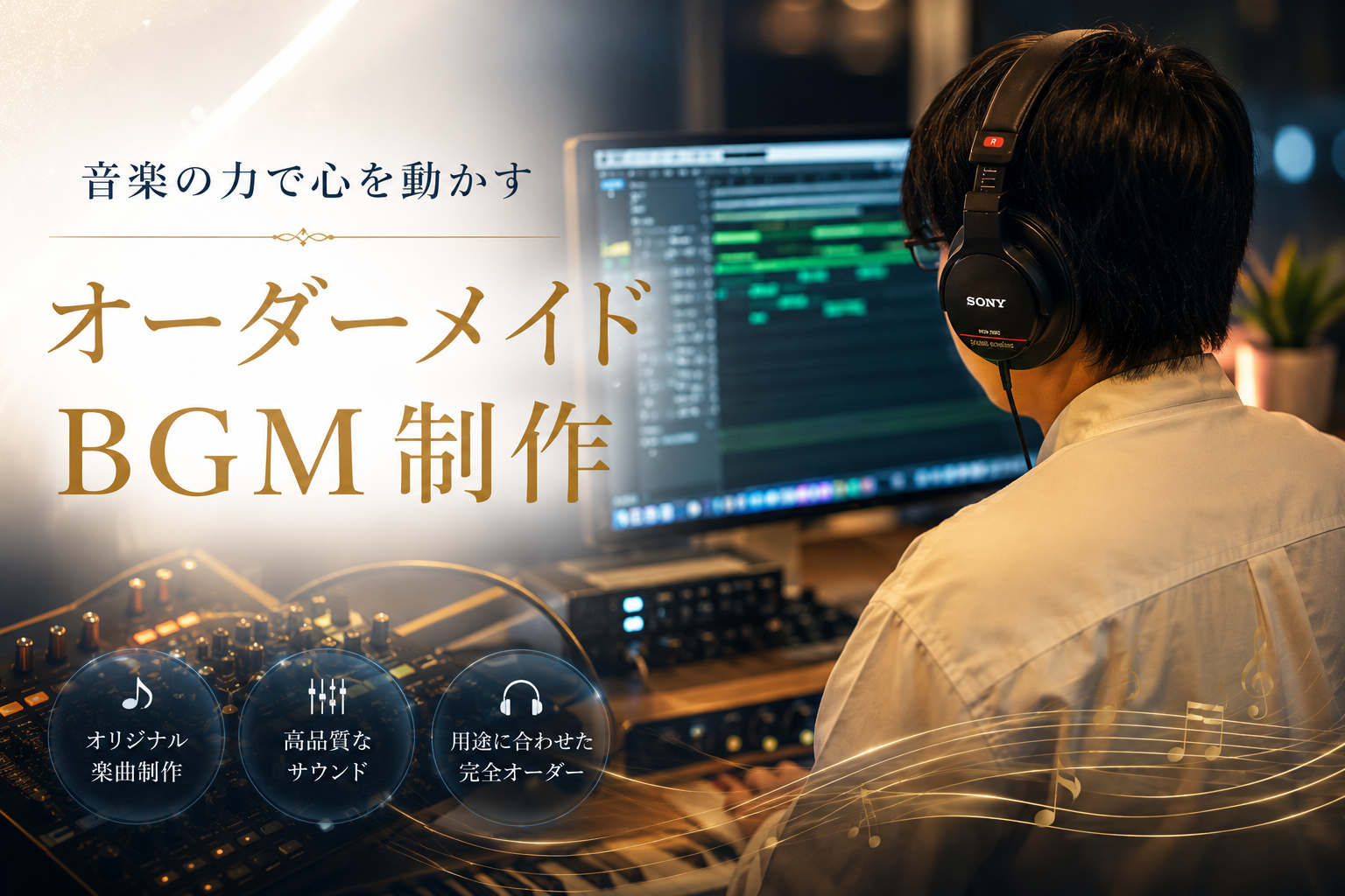 「音楽の力で心を動かす、オーダーメイドBGM制作」