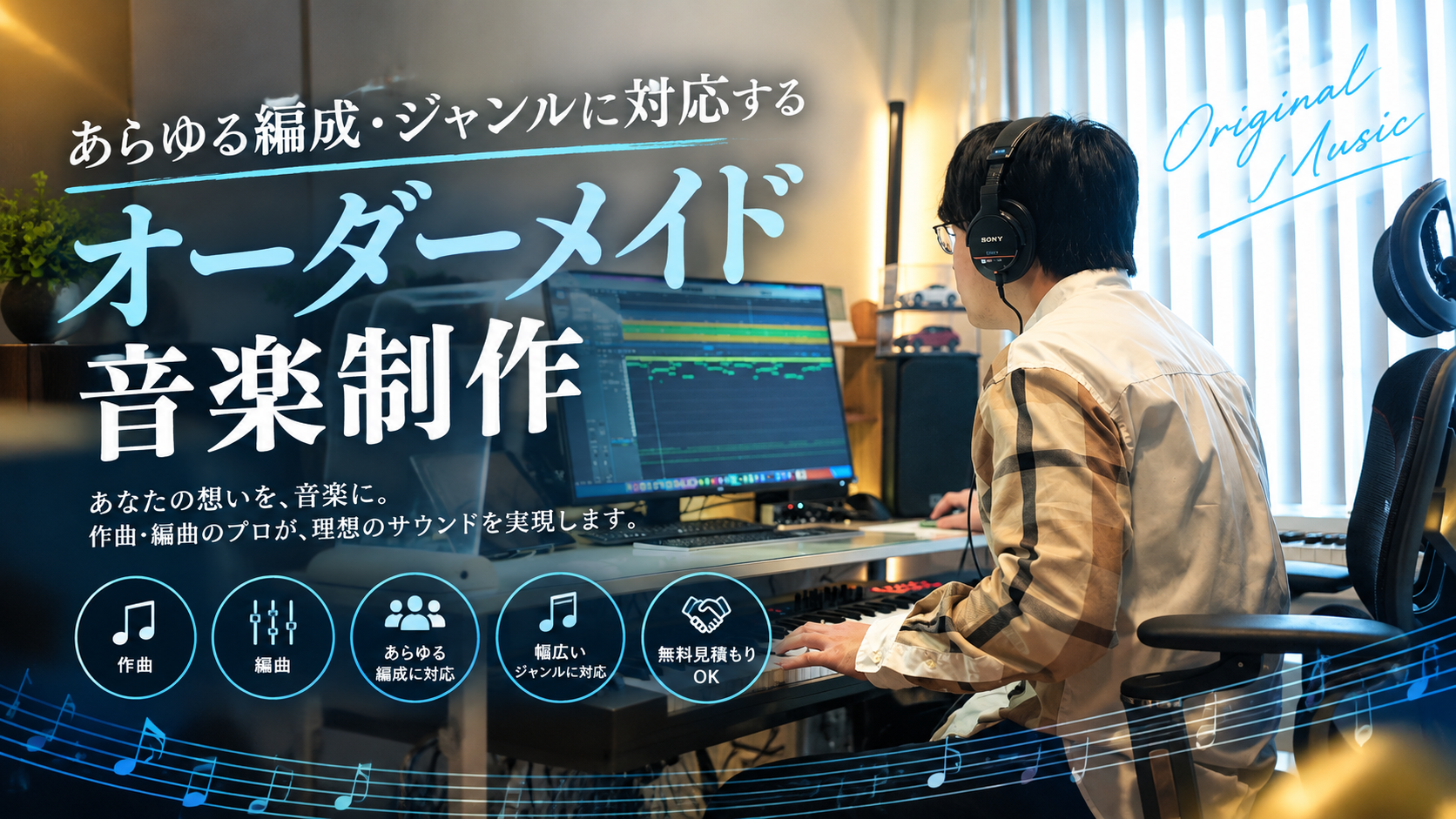 あらゆる編成・ジャンルに対応するオーダーメイド音楽制作
